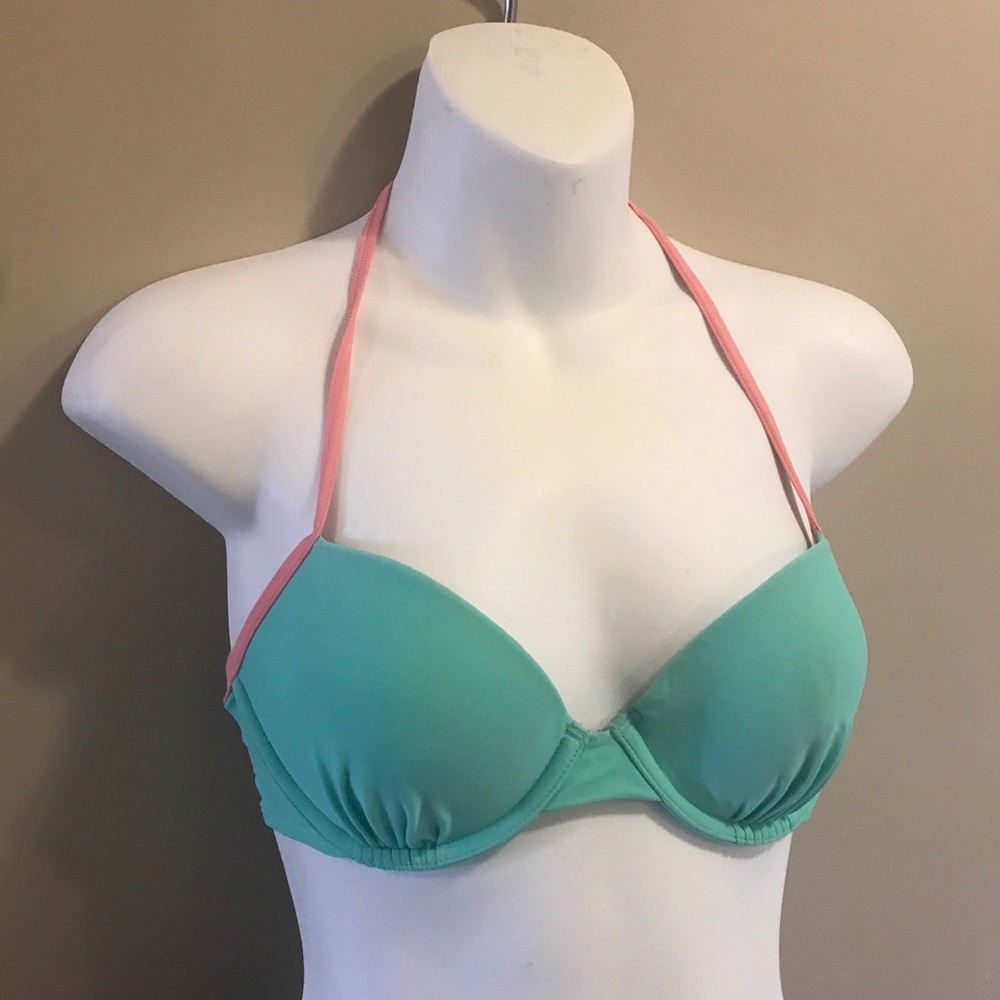 Lace Up Swim Bikini Top Aerie 34B